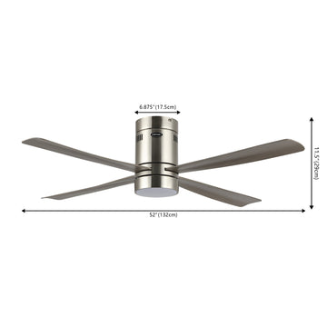 Theo 52" Contemporary Minimalist Iron/Acrylic Mobile-App/Remote-Controlled 6-Speed Integrated LED Ceiling Fan - JONATHAN Y